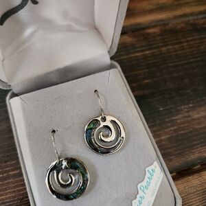 Abalone Silver Earrings New In Box